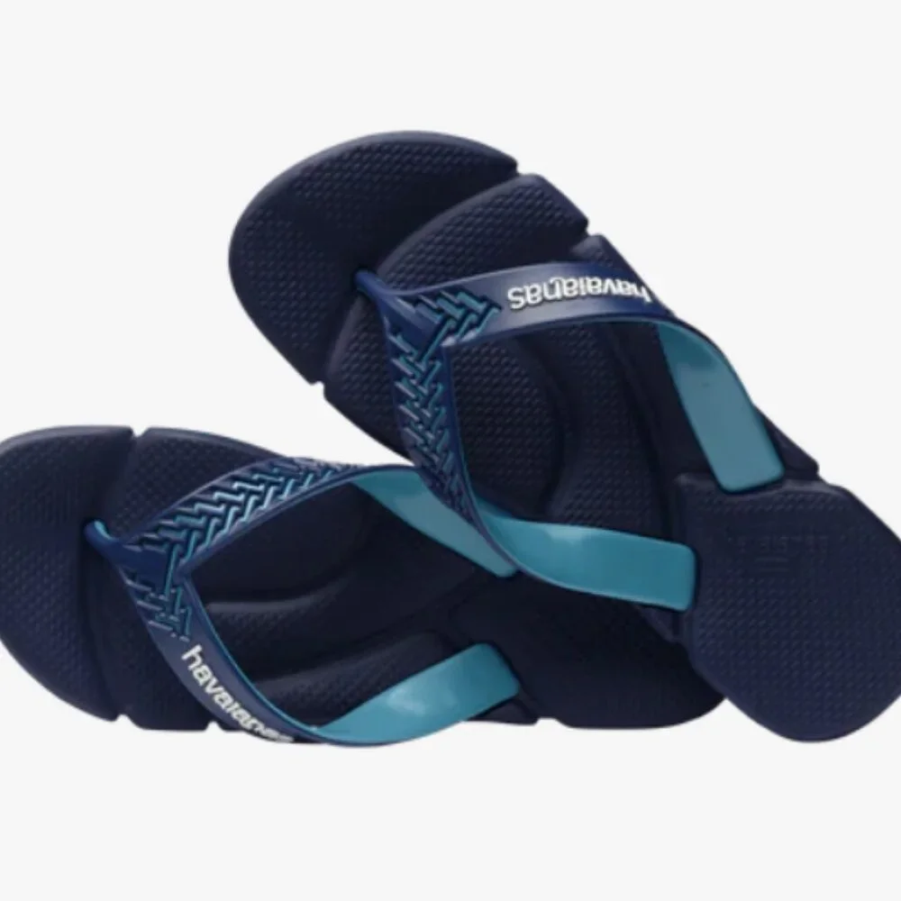 NWT HAVAIANAS POWER 2.0 MEN'S BLUE BEACH FLIP FLOPS SANDALS Size 11-12